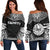 Tahiti Polynesian Chief Women's Off Shoulder Sweater - Black Version Black - Polynesian Pride