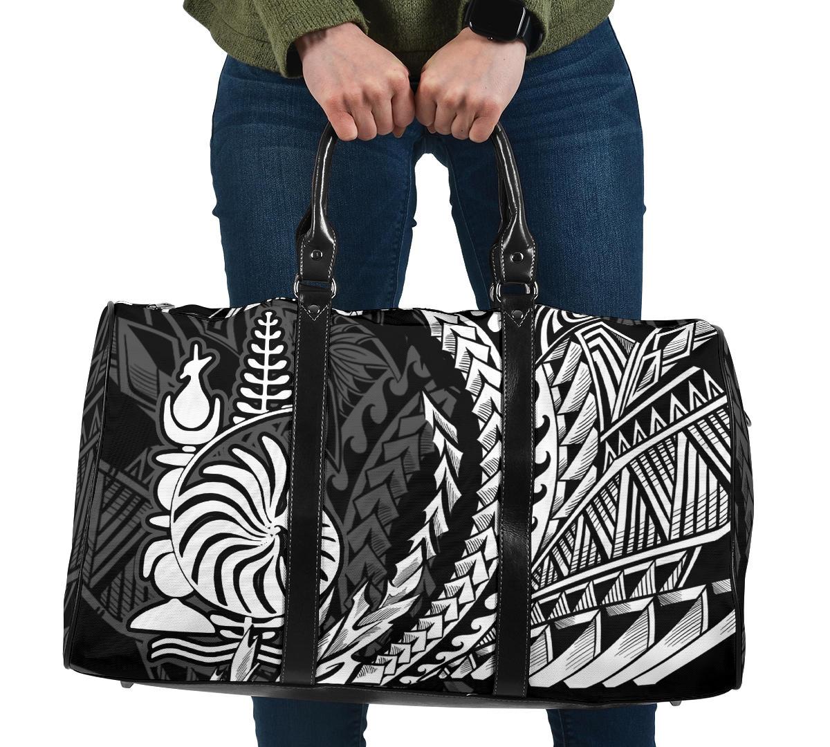 New Caledonia Travel Bag - Coat Of Arms Wings Style Travel Bag - Black - New Caledonia One size Black - Polynesian Pride