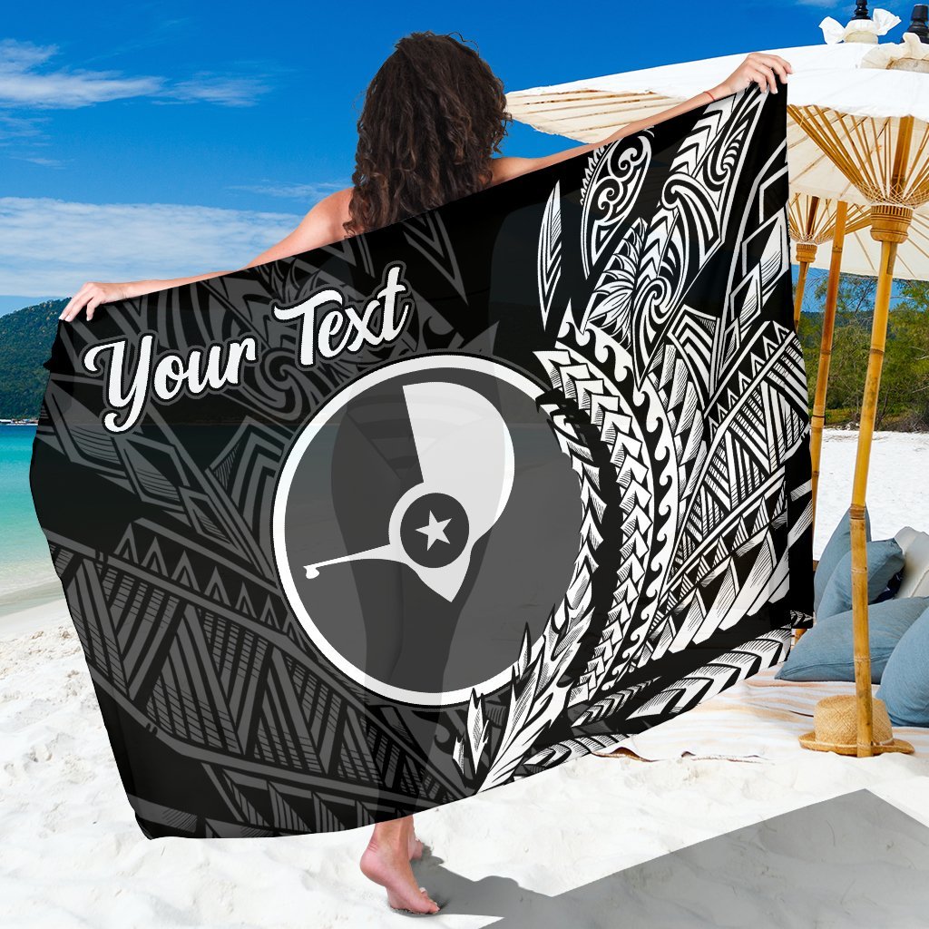 Yap State Sarong - Custom Personalised Wings Style Sarong - Yap State One Size Black - Polynesian Pride