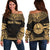 Tahiti Polynesian Chief Custom Personalised Women's Off Shoulder Sweater - Gold Version Gold - Polynesian Pride