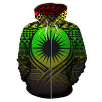 Marshall Islands All Over Zip up Hoodie Lift up Reggae - Polynesian Pride