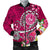 Tahiti Men's Bomber Jacket - Turtle Plumeria (Pink) Pink - Polynesian Pride