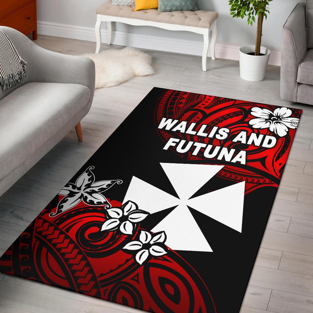 Wallis and Futuna Rugby Area Rug Unique Vibes Red - Polynesian Pride