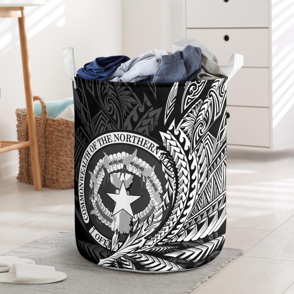 Northern Mariana Islands Laundry Basket - Wings Style Laundry Basket - Northern Mariana Islands One Size Black - Polynesian Pride