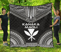 Hawaii Premium Quilt - Kanaka Maoli Polynesian Chief Black Version Black - Polynesian Pride