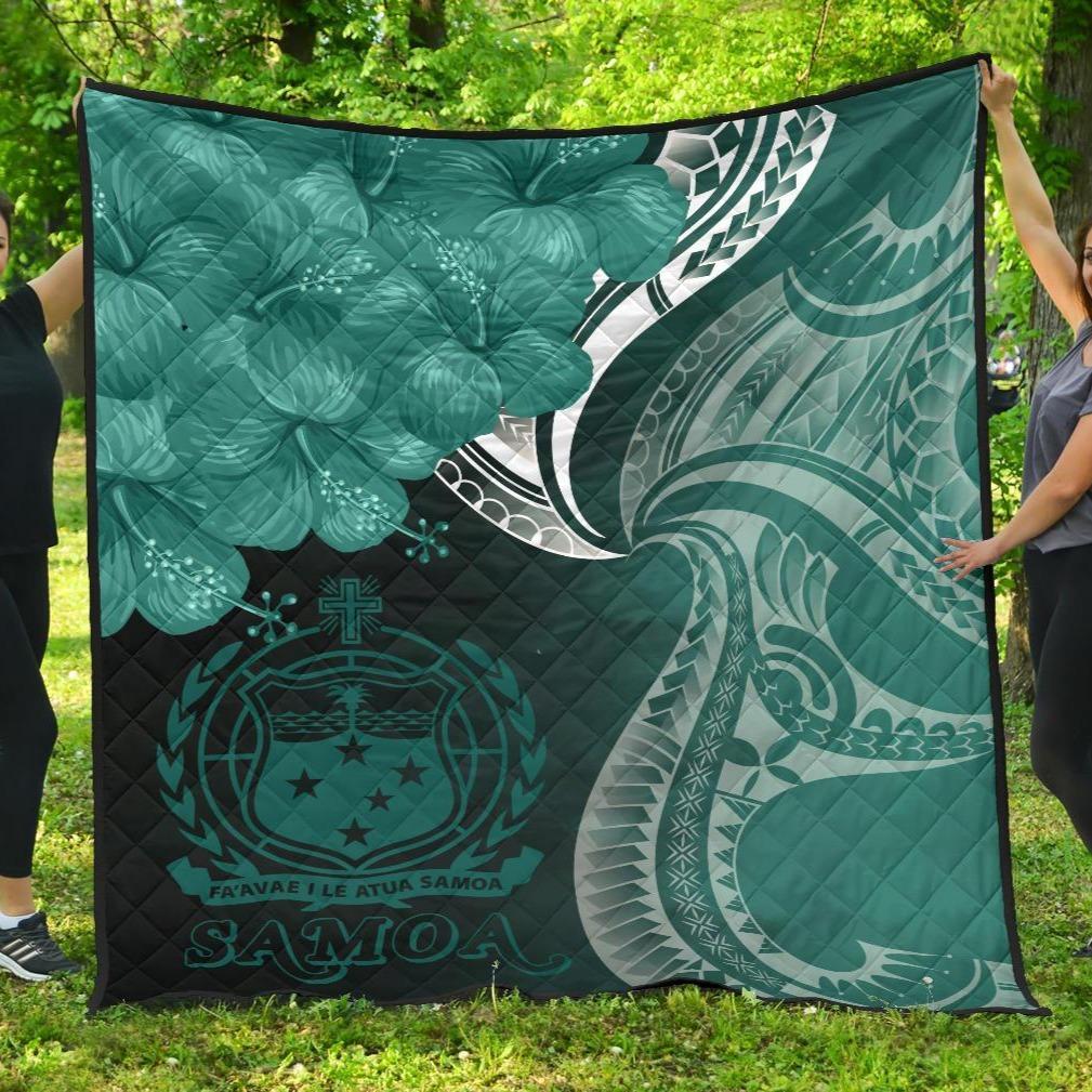 Samoa Premium Quilt - Samoa Seal Wave Style (Green) Green - Polynesian Pride