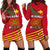 Papua New Guinea Rugby Women Hoodie Dress Coconut Leaves - The Kumuls Red - Polynesian Pride