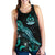 Vanuatu Polynesian Women Tank Top - Turtle With Blooming Hibiscus Turquoise - Polynesian Pride