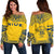 Niue Flag Polynesian Chief Women's Off Shoulder Sweater Yellow - Polynesian Pride