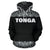 Tonga All Over Hoodie Polynesian Black and White - Polynesian Pride