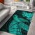 Hawaiian Hibiscus Memory Polynesian Turtle Area Rug AH Rug Turquoise - Polynesian Pride