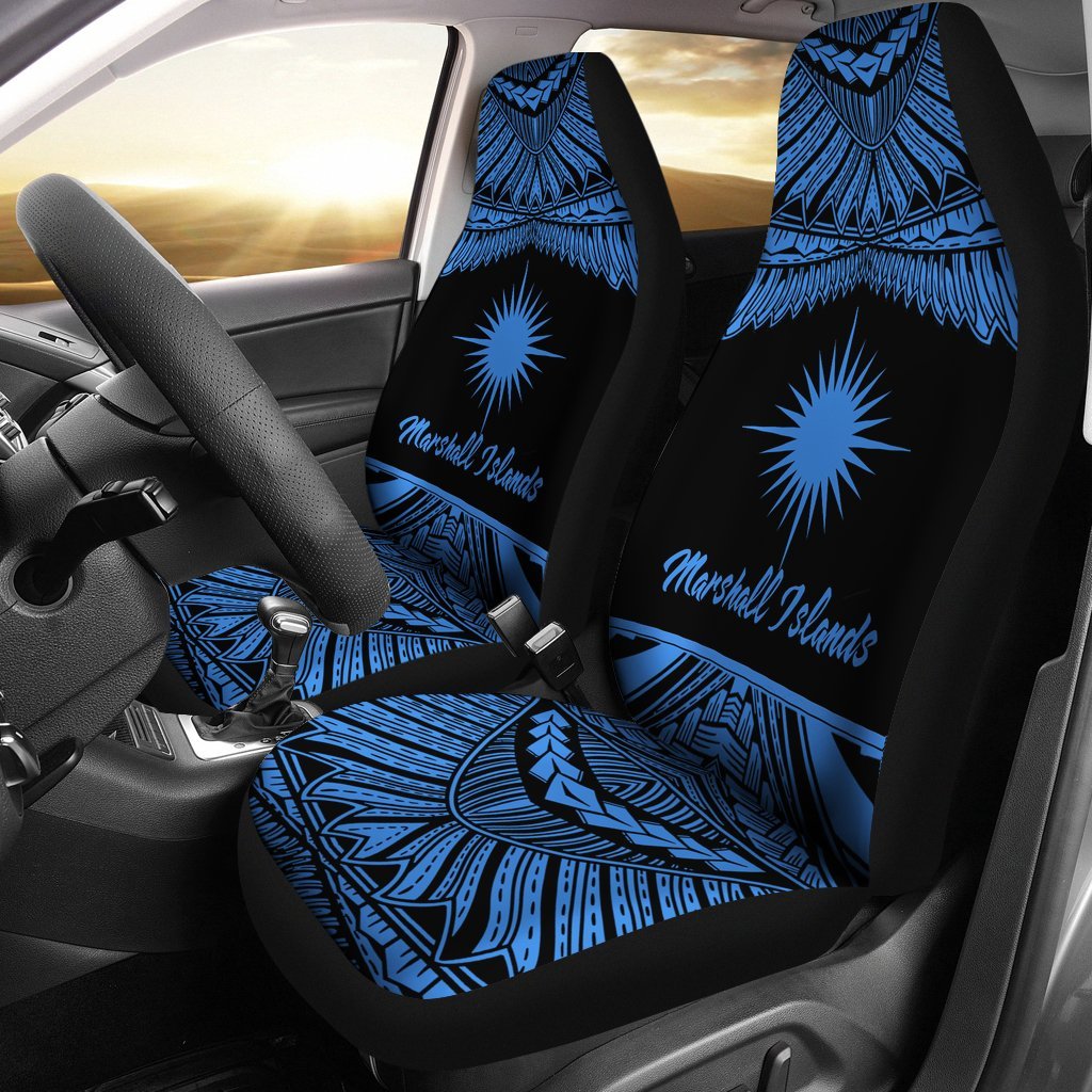 Marshall Islands Polynesian Car Seat Covers - Pride Blue Version Universal Fit Blue - Polynesian Pride