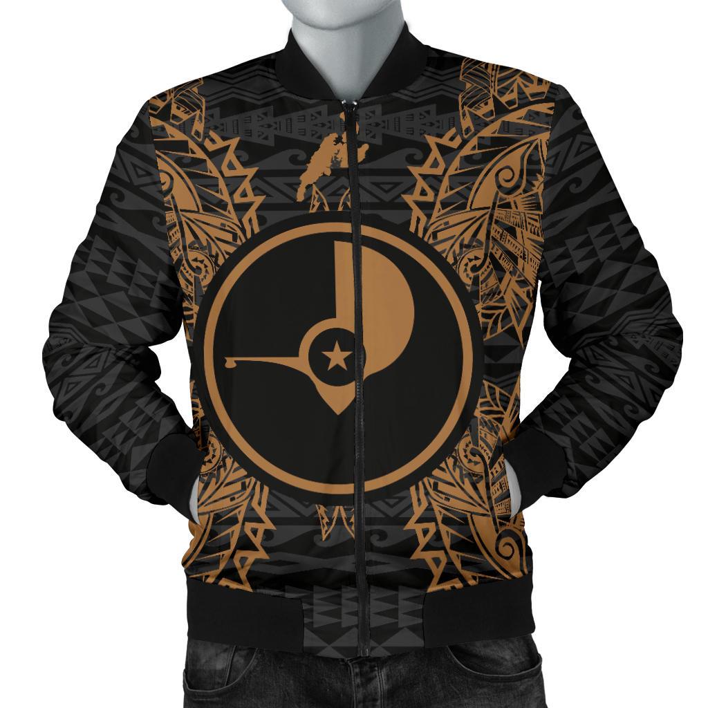 Yap Polynesian Men's Bomber Jacket Map Gold Gold - Polynesian Pride