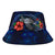 Cook Islands Polynesian Bucket Hat - Blue Turtle Hibiscus - Polynesian Pride