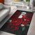 Tahiti Polynesian Area Rug - Hibiscus and Sea Turtle (Red) Red - Polynesian Pride