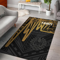 Tahiti Area Rug - Tahiti Seal In Heartbeat Patterns Style (Gold) - Polynesian Pride