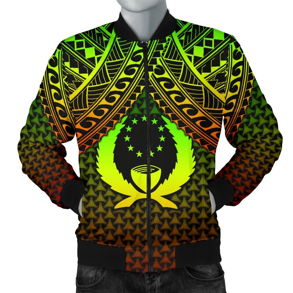 Polynesian Pohnpei Men's Bomber Jacket - Reggae Vintage Polynesian Patterns Reggae - Polynesian Pride