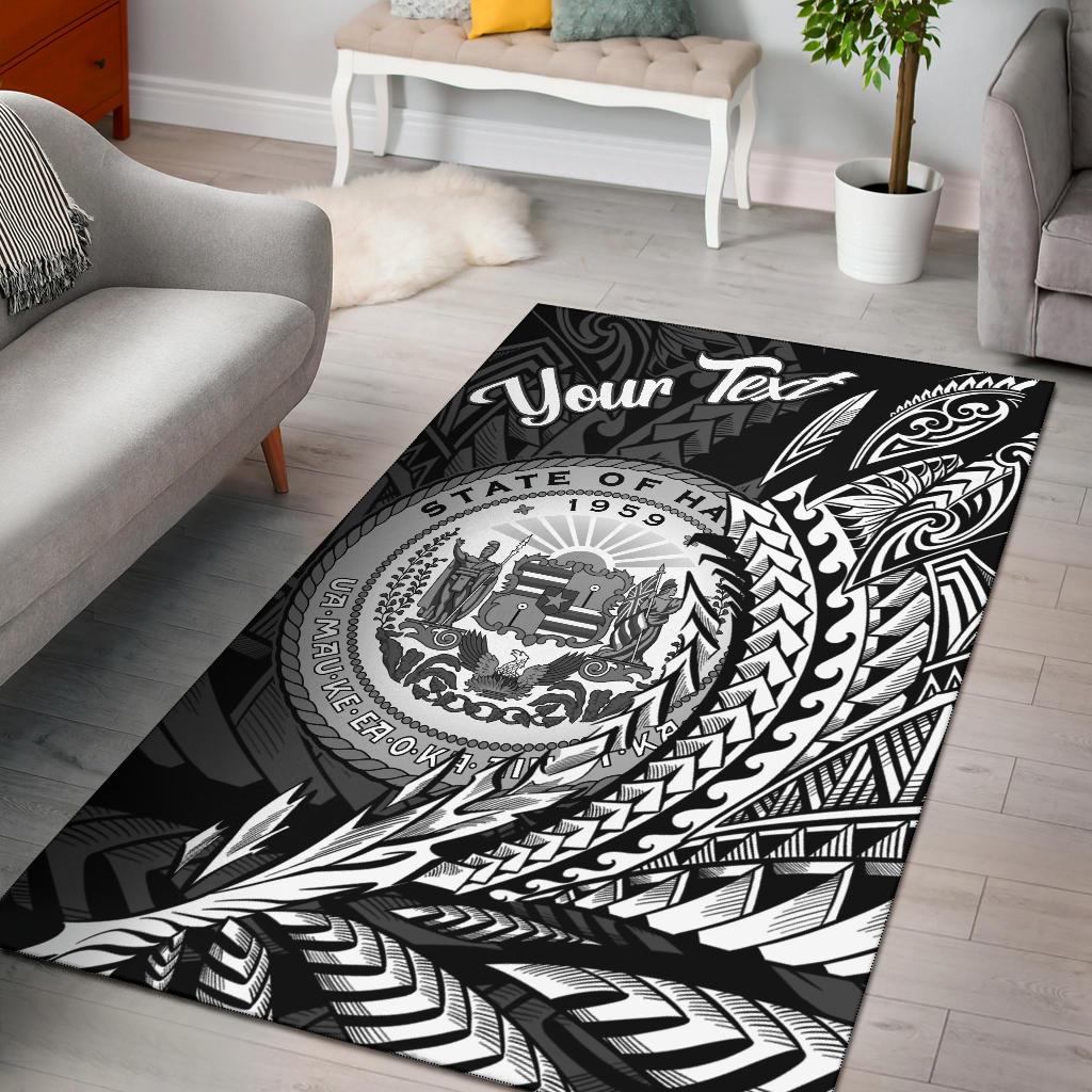 Hawaii Area Rug - Custom Personalised Wings Style Black - Polynesian Pride