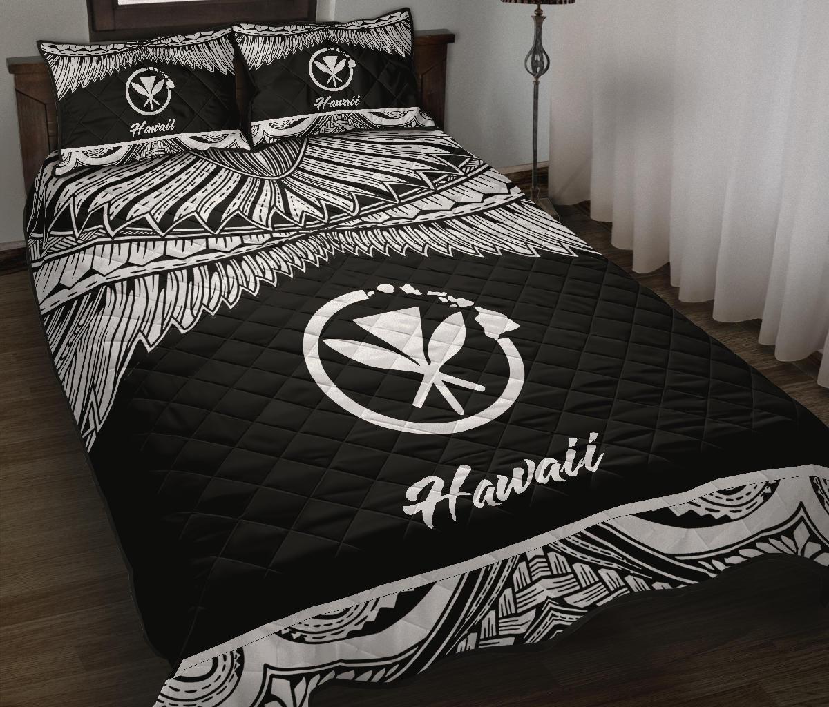 Hawaii Polynesian Quilt Bed Set - Hawaii Pride White Version White - Polynesian Pride