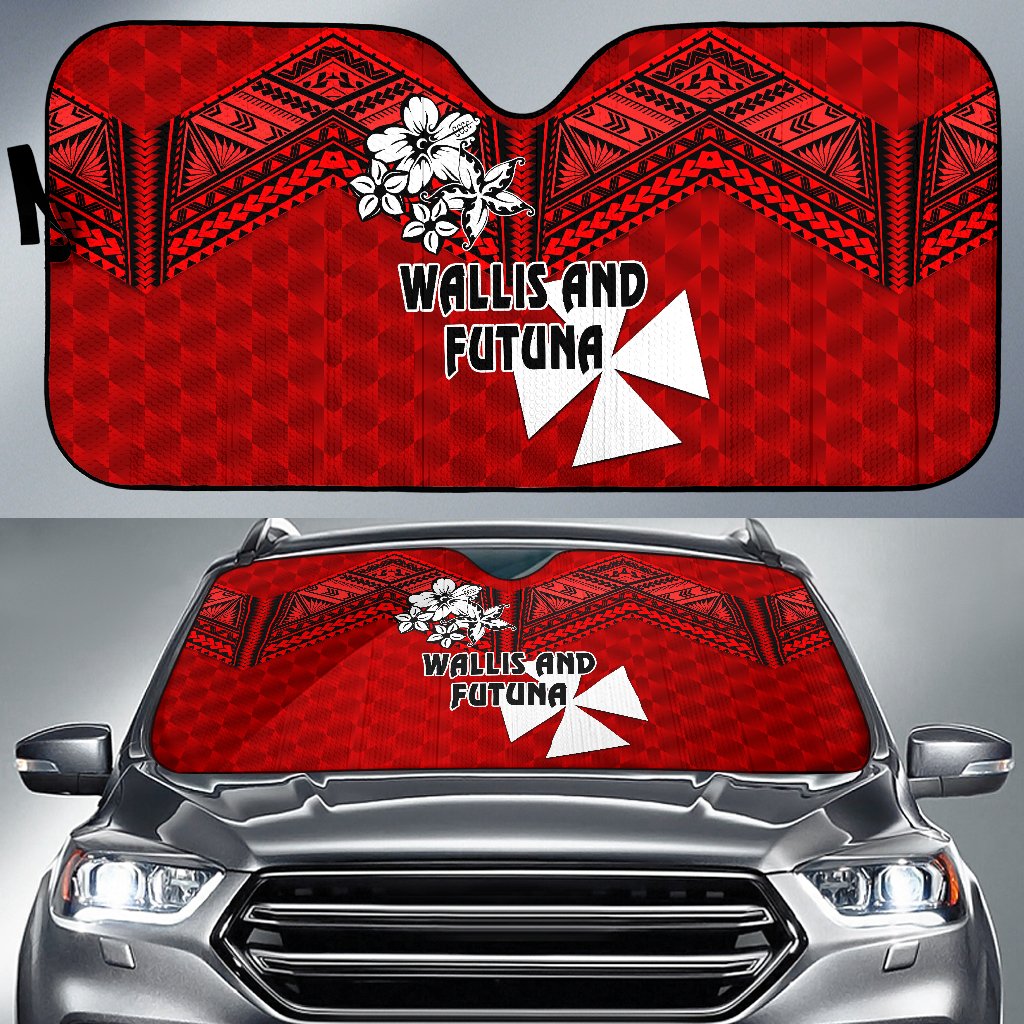 Wallis and Futuna Rugby Auto Sun Shades Sporty Vibes Auto Sun Shade Universal Fit Red - Polynesian Pride