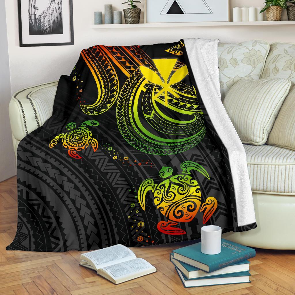 Hawaii Premium Blanket - Reggae Turtle White - Polynesian Pride