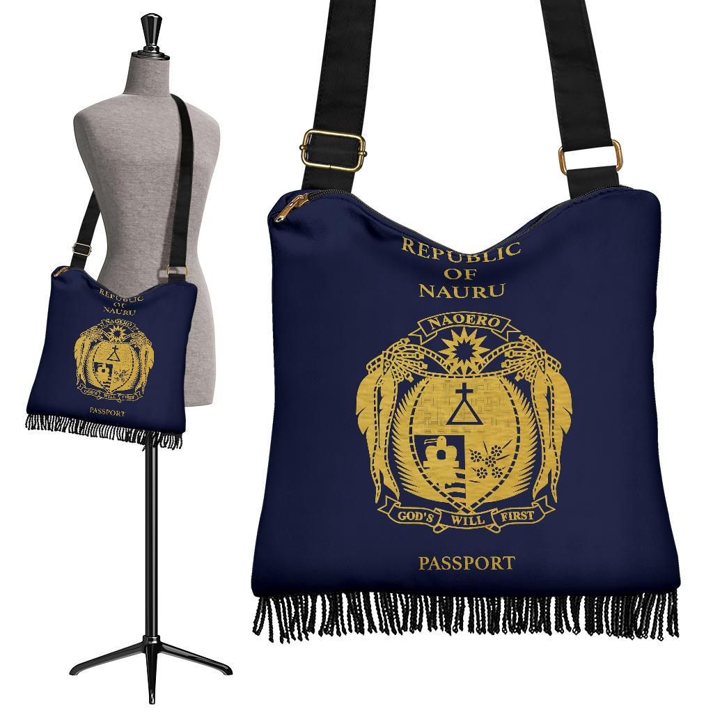 Nauru Passport Crossbody Boho Handbag Nauru One Size Blue - Polynesian Pride