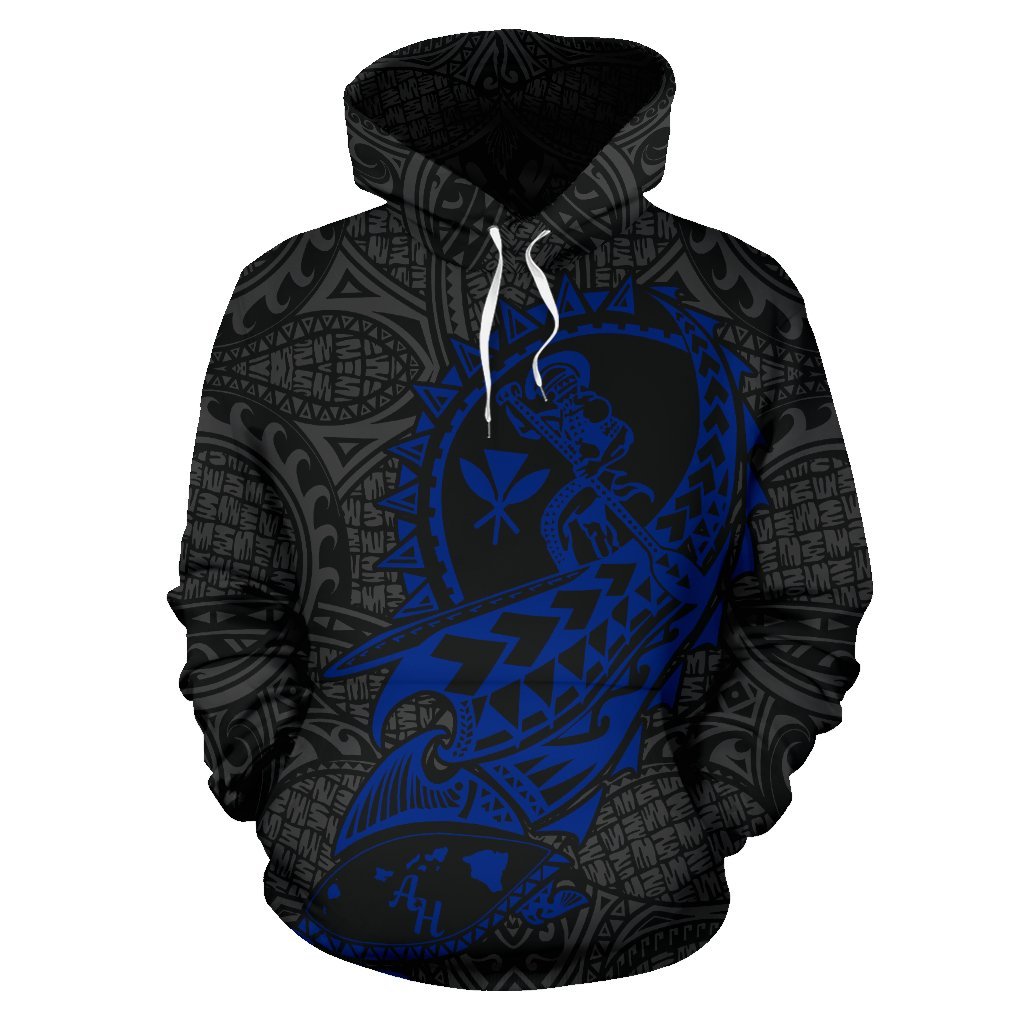Polynesian Suffer Kanaka Warrior Hawaii Hoodie Blue - Polynesian Pride