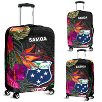 Samoa Luggage Covers - Polynesian Hibiscus Pattern Black - Polynesian Pride