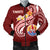 Tahiti Men's Bomber Jacket - Tahiti Seal Polynesian Patterns Plumeria Red - Polynesian Pride