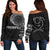 Pohnpei in My Heart Tattoo Style Off Shoulder Sweater Gray A7 Black - Polynesian Pride