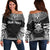 Tuvalu Polynesian Chief Custom Personalised Women's Off Shoulder Sweater - Black Version Black - Polynesian Pride