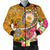 Samoa Custom Personalised Men's Bomber Jacket - Turtle Plumeria (Gold) Gold - Polynesian Pride