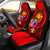 Hawaii Polynesian Car Seat Covers - Floral With Seal Red Universal Fit Red - Polynesian Pride