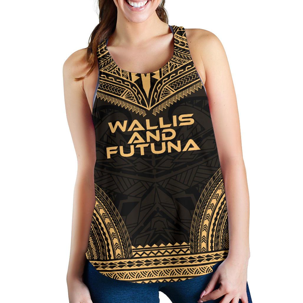 Wallis And Futuna Women's Racerback Tank - Polynesian Chief Gold Version Gold - Polynesian Pride