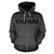 Guam All Over Zip up Hoodie Polynesian Grey and Black - Polynesian Pride