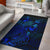 Vanuatu Area Rugs Turtle Hibiscus Blue Blue - Polynesian Pride