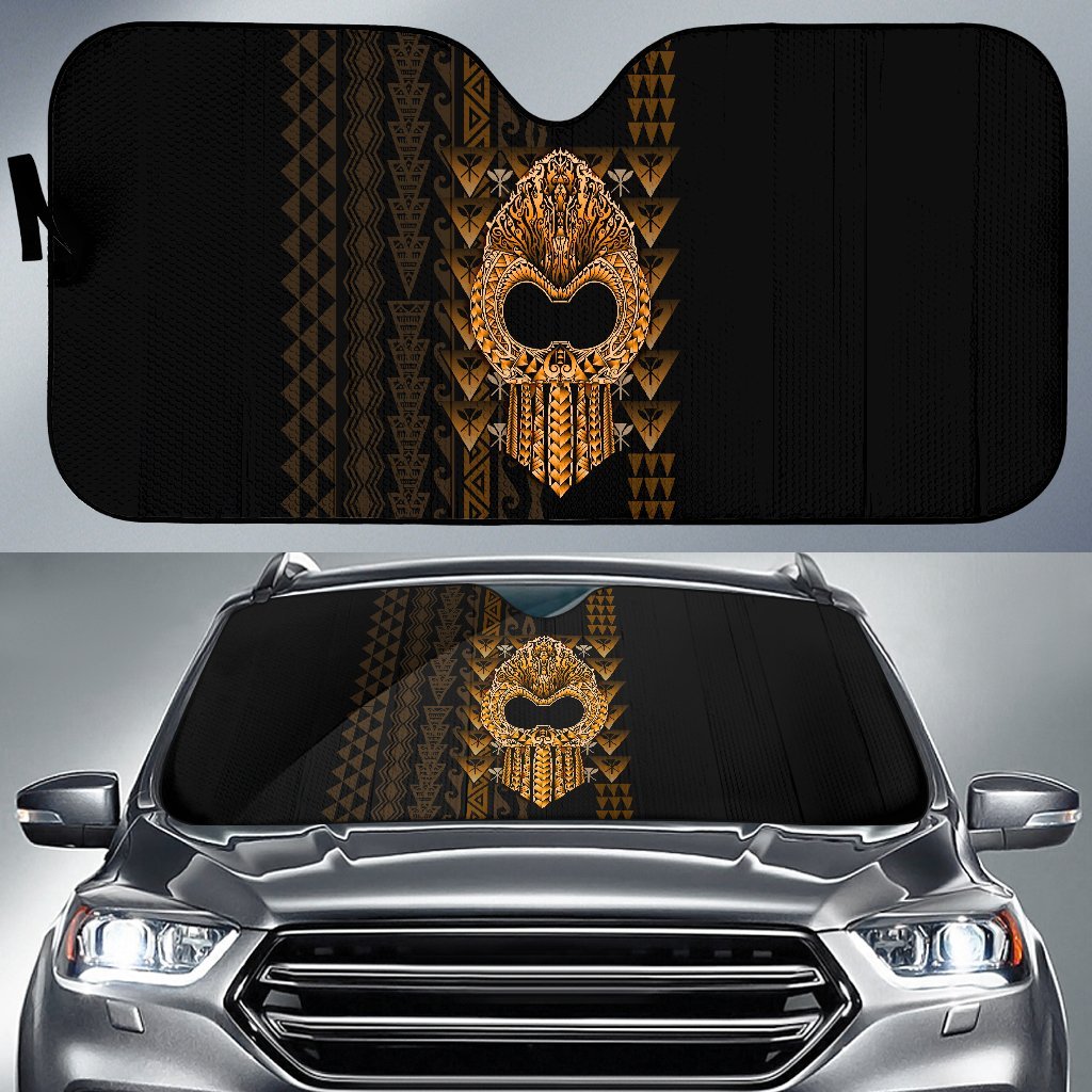 Hawaii Polynesian Auto Sun Shades - Ikaika Hawaiian One Style Universal Fit Black - Polynesian Pride