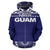 Guam All Over Zip up Hoodie Polynesian Purple and White - Polynesian Pride