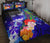 Fiji Quilt Bed Set - Humpback Whale with Tropical Flowers (Blue) Blue - Polynesian Pride