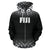 Fiji All Over Zip up Hoodie Fog Black Style - Polynesian Pride