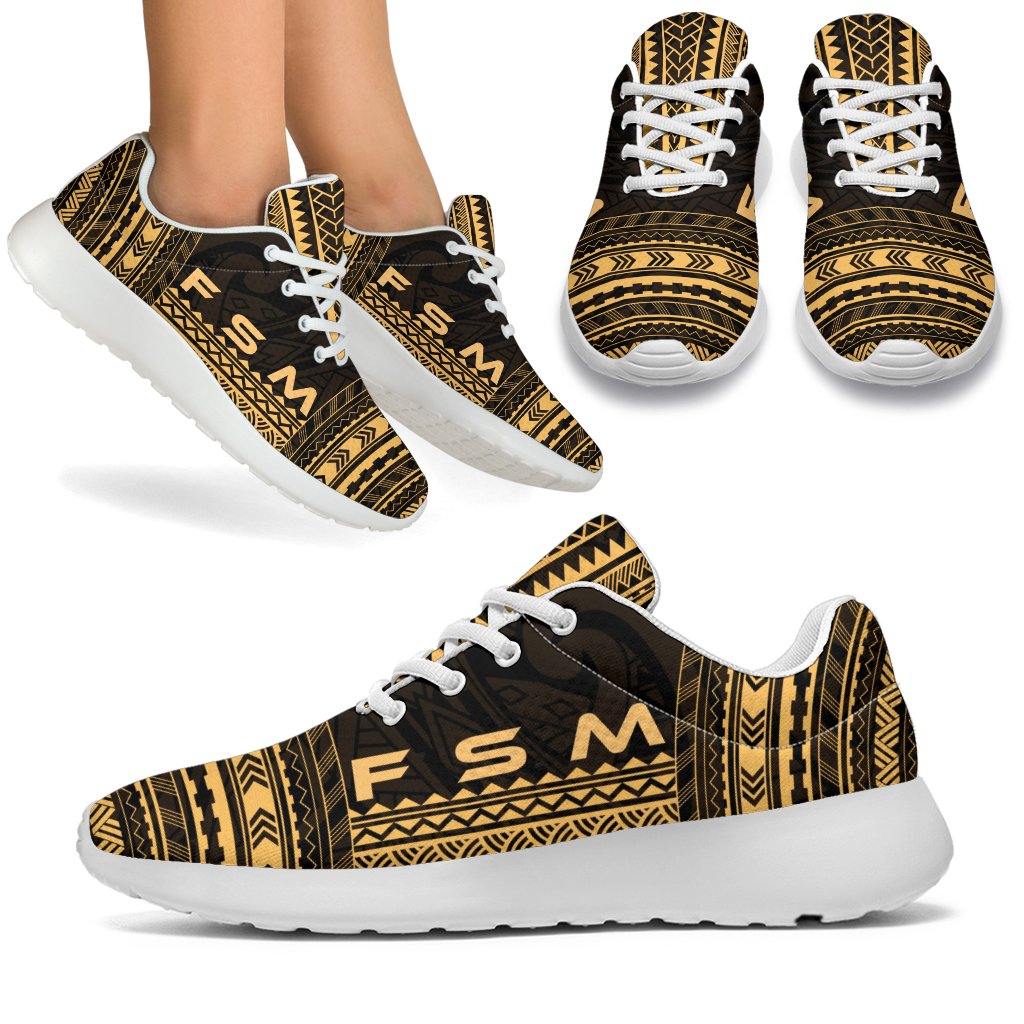 Federated States Of Micronesia Sporty Sneakers - Polynesian Chief Gold Version White - Polynesian Pride