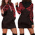 New Zealand Women'S Hoodie Dress, Maori Polynesian Tattoo Red Red - Polynesian Pride