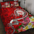 Hawaii Polynesian Quilt Bed Set - Hawaii Seal With Turtle Plumeria (Red) Red - Polynesian Pride