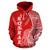 Kosrae Polynesian Hoodie Coconut Tree Red nd White - Polynesian Pride