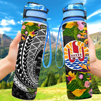 French Polynesia Hydro Tracking Bottle - Seal Spiral Polynesian Patterns Hydro Tracking Bottle - French Polynesia 32oz Large Black - Polynesian Pride