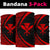 Hawaiian Bandana Kanaka Polynesian Bandana 3-Pack - Circle Style Red - Polynesian Pride