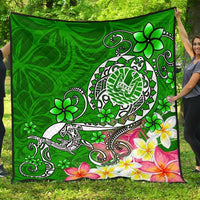 Tahiti Premium Quilt - Turtle Plumeria (Green) Green - Polynesian Pride