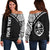 Guam Women's Off Shoulder Sweater - Custom Personalised Curve Style Black - Polynesian Pride