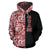 Guam Polynesian Hoodie Guam Coat of Arms Polynesian Tatoo Half Red - Polynesian Pride