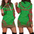 Vanuatu Women's Hoodie Dress - Polynesian Flag Chief Green - Polynesian Pride